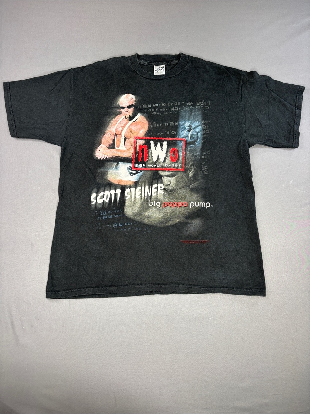 Vintage Scott Steiner Shirt Mens Large Big Poppa Pump NWO Run With Pac! WCW 90's